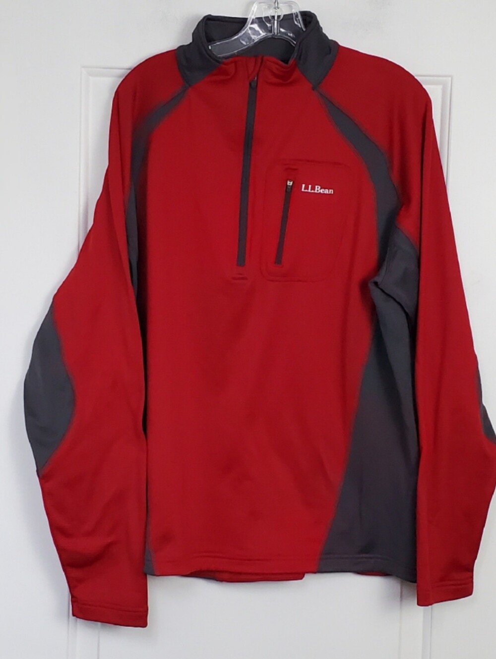 LL Bean Mens 1/4 Zip Active Pullover Sweatshirt Zip Pocket - Size L - EUC